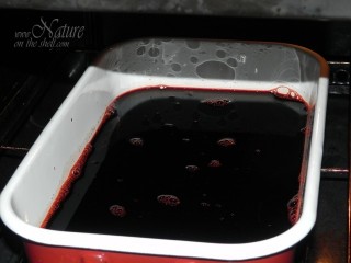 Concentration of red beet juice in the oven