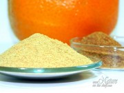 Homemade orange zest powder